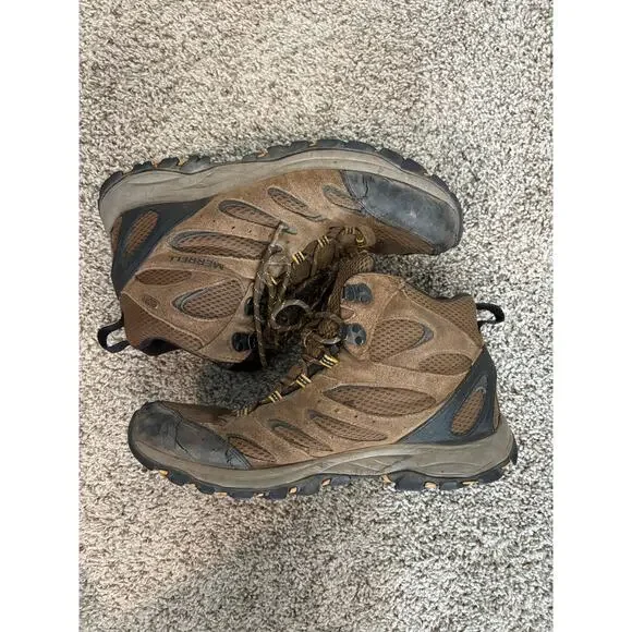 Merrell Men’s Moab 3 Mid Waterproof Hiking Boots Brown Size 11.5 Trail Outdoor